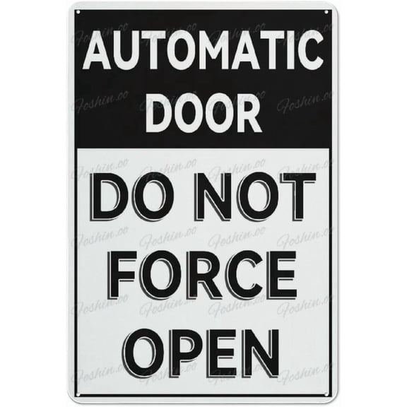 Metal Sign Automatic Door Do Not Force Open Aluminum Metal Warning Sign Uvresistance Waterproof Easy To Install For House And Business 12"X8"