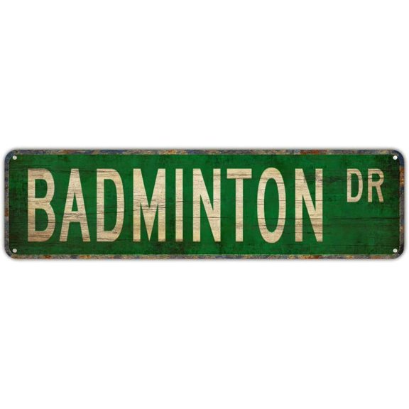 Metal Sign BADMINTON Vintage Tin Signs Plaque for Bedroom Kitchen Garden Wall Bar Club Coffee Hanging Sign Home Decor 4"x16"