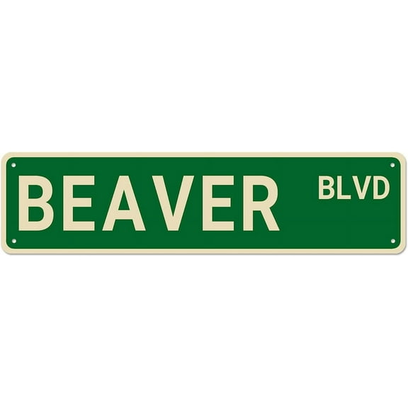 Metal Sign BEAVER BLVD Vintage Signs Retro Tin Signs Art Plaque Aluminum Sign for Bedroom Kitchen Garden Wall Bar Club Coffee Hanging Sign Home Decor 4x16 Inch