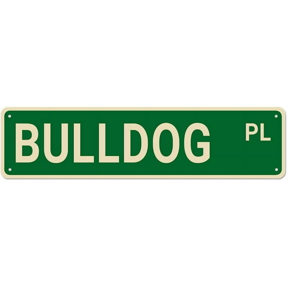 Metal Sign BULLDOG PL Vintage Tin Signs Plaque for Bedroom Kitchen Garden Wall Bar Club Coffee Hanging Sign Home Decor 4"x16"