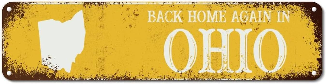 Metal Sign Back Home Again in Ohio Metal Tin Sign Metal Wall Art City ...