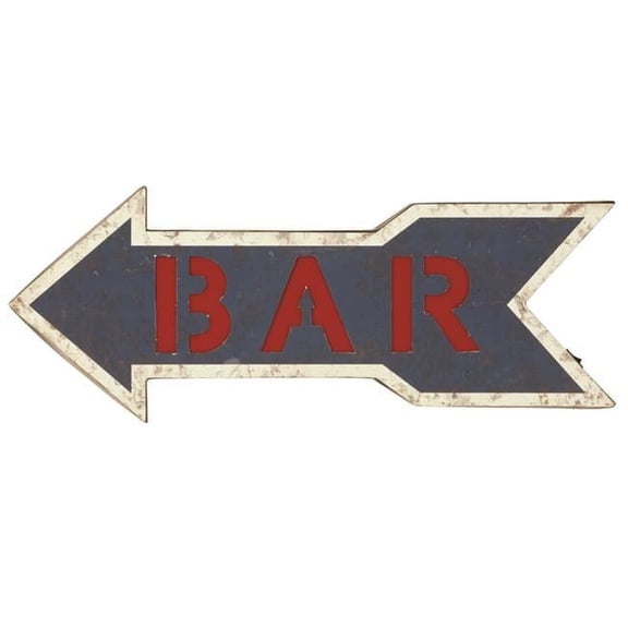 Metal Sign Bar Arrow - Blue