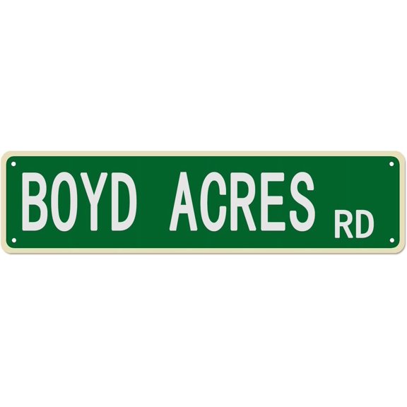 Metal Sign Boyd Acres Rd Vintage Signs Retro Tin Signs Aluminum Art Plaque Sign Gift Outdoor Home Kitchen Garden Wall Decor 4x16 Inches