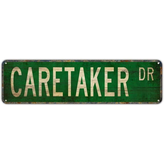 Metal Sign CARETAKER DR Vintage Signs Retro Tin Signs Art Plaque Aluminum Sign for Bedroom Kitchen Garden Wall Bar Club Coffee Hanging Sign Home Decor 4x16 Inch.jpg