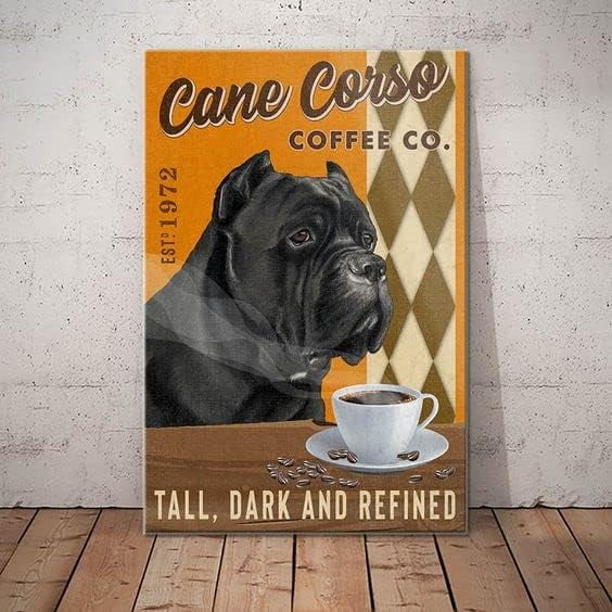 Metal Sign Cane Corso Dog Coffee Company Vintage Kitchen Signs Wall ...