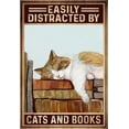 thumbnail image 1 of Metal Sign Cat Sleeping Easily Distracted By Cats and Books Sign Vintage Funny Sign Retro Aluminum Tin Signs for Home Farm Garden Bar Bathroom Kitchen 6x8 Inch, 1 of 5