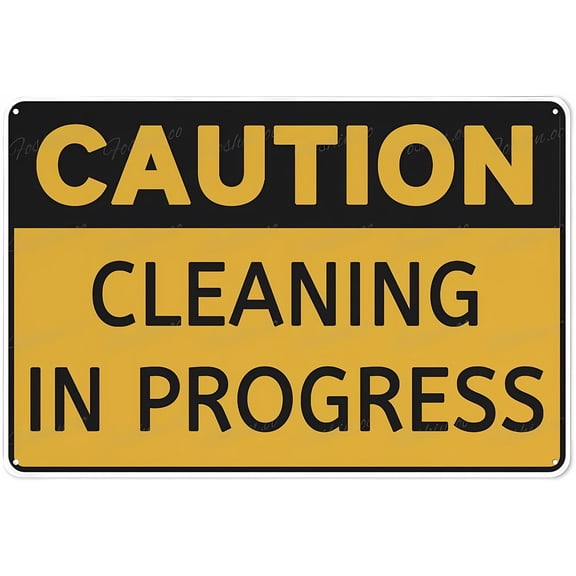 Metal Sign Caution Cleaning In Progress - 8"x12" Aluminum Metal Warning Sign, UV Resistance Waterproof Easy To Install for House Business, Cleaning Zone, Safety Alert