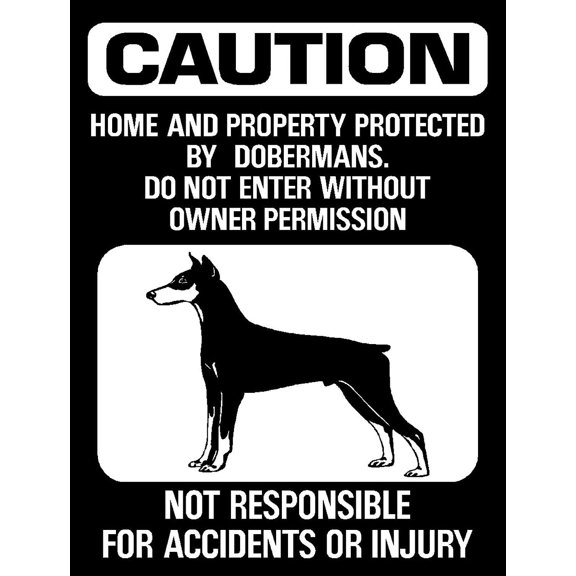 Metal Sign Caution Property Protected by Doberman Pinscher Do Not Enter Signs Warning Sign Caution Aluminum Tin Sign Traffic Road Street Sign for Home Cafe Bar 8x12 Inches