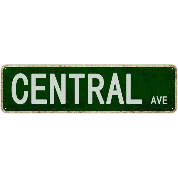 Metal Sign Central Avenue Vintage Signs Retro Tin Signs Aluminum Sign Art Plaque Home Kitchen Outdoor Garden Wall Non-Fade Funny Decor 4x16 Inches