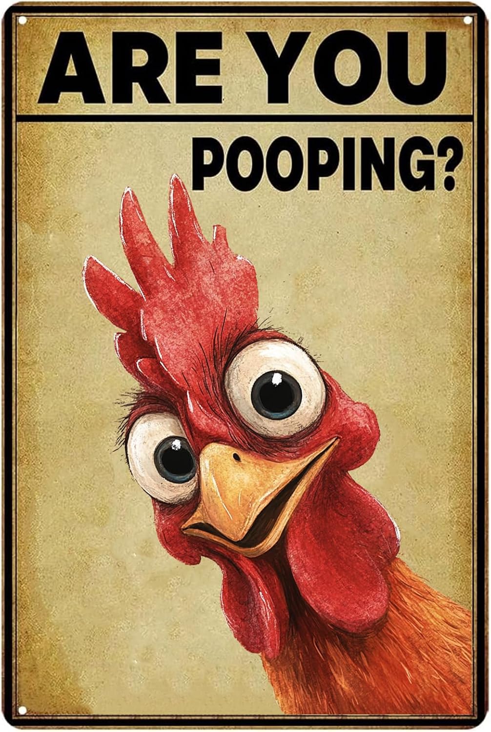 Metal Sign Chicken Are You Pooping Metal Tin Sign for Home Office ...