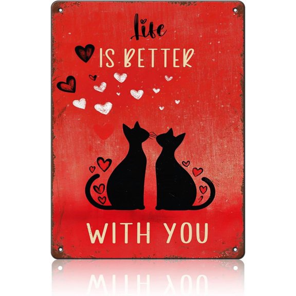 Metal Sign Christmas Cat Tree Vintage Sign Rerto Tin Sign Alumium Sign for Home Bar Office Outdoor Wall Decor 8x12 Inch