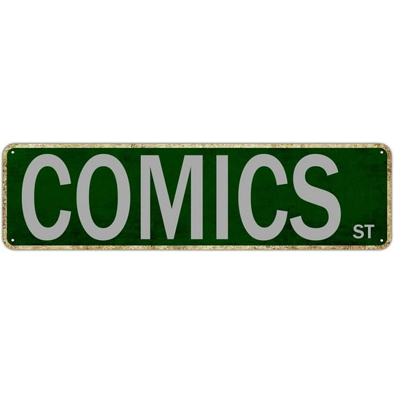 Metal Sign Comics St Vintage Signs Retro Tin Signs Aluminum Sign Plaque for Home Bedroom Garden Wall Living Room Outdoor Pub Club Decor 4x16 Inches