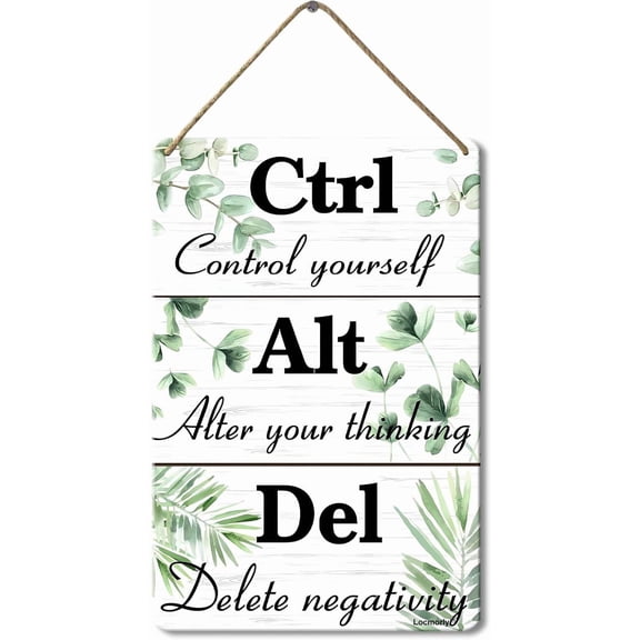 Metal Sign Ctrl Alt Del Sign, 8x12 Inch, Farmhouse Office Decor Metal Sign