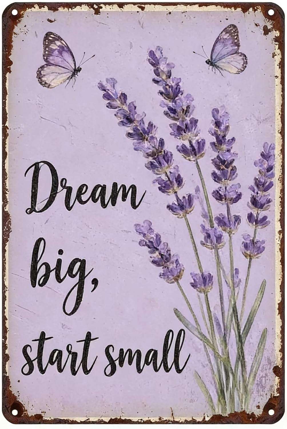 Small Win Sign Metal Sign DREAM BIG START SMALL Tin Sign Decor Retro Wall Decor For ...
