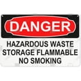 thumbnail image 1 of Metal Sign, Danger Sign - HAZARDOUS WASTE STORAGE FLAMMABLE NO SMOKING, Waterproof, Fade and Scratch Resistant, safety signs, equipment Warning signs, etc, 1 of 7