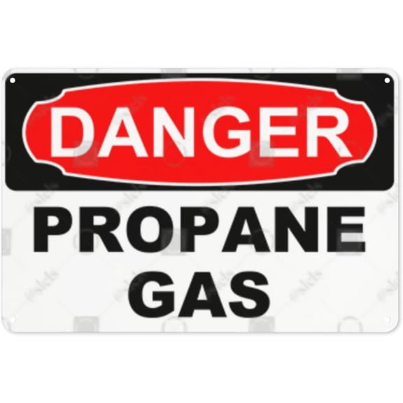 Metal Sign, Danger Sign - PROPANE GAS, Rust Free With 4 Pre-drilled Holes Waterproof, Fade and Scratch Resistant