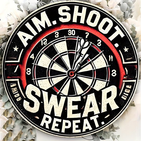 Metal Sign Darts Themed Funny Am Shot Sweet Repeat Size: 8" X 8"