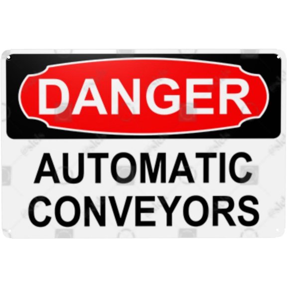 Metal Sign Decor, Danger Sign - AUTOMATIC CONVEYORS, Rust Free With 4 Pre-drilled Holes Waterproof, Fade and Scratch Resistant, 8 x 12 Inch