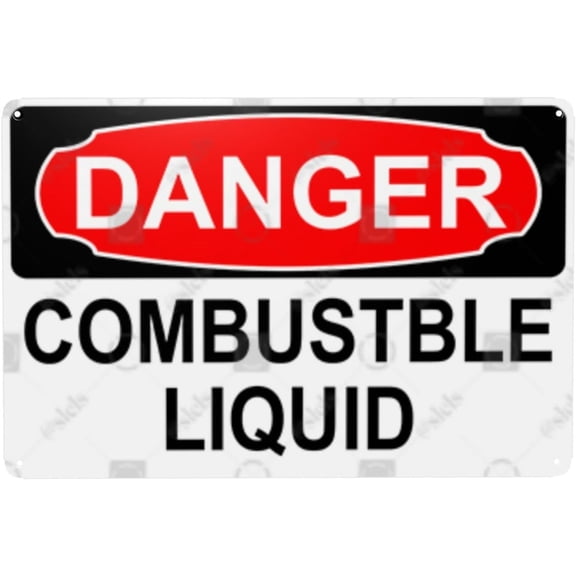 Metal Sign Decor, Danger Sign - COMBUSTIBLE LIQUID, for office, enterprise, safety signs, equipment Warning signs, etc 8 x 12 Inch