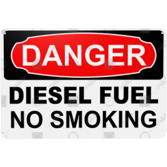 Metal Sign Decor, Danger Sign - Diesell FUEL NO SMOKING, Waterproof, Fade and Scratch Resistant, 8 x 12 Inch