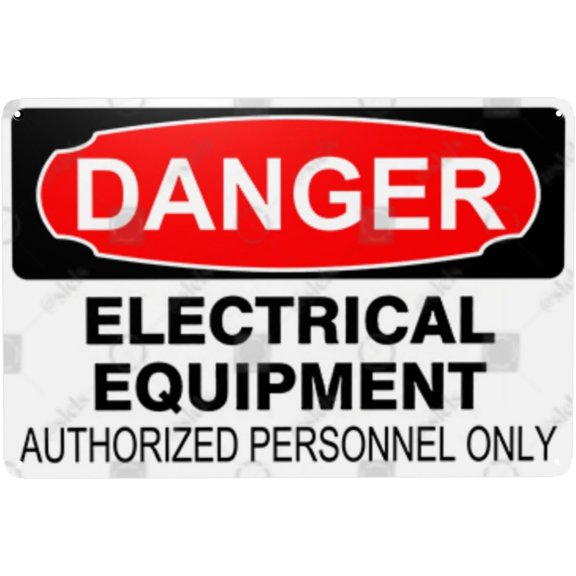 Metal Sign Decor, Danger Sign - ELECTRICAL EQUIPMENT AUTHORIZED PERSONNEL ONLY, Waterproof, Fade and Scratch Resistant, 8 x 12 Inch