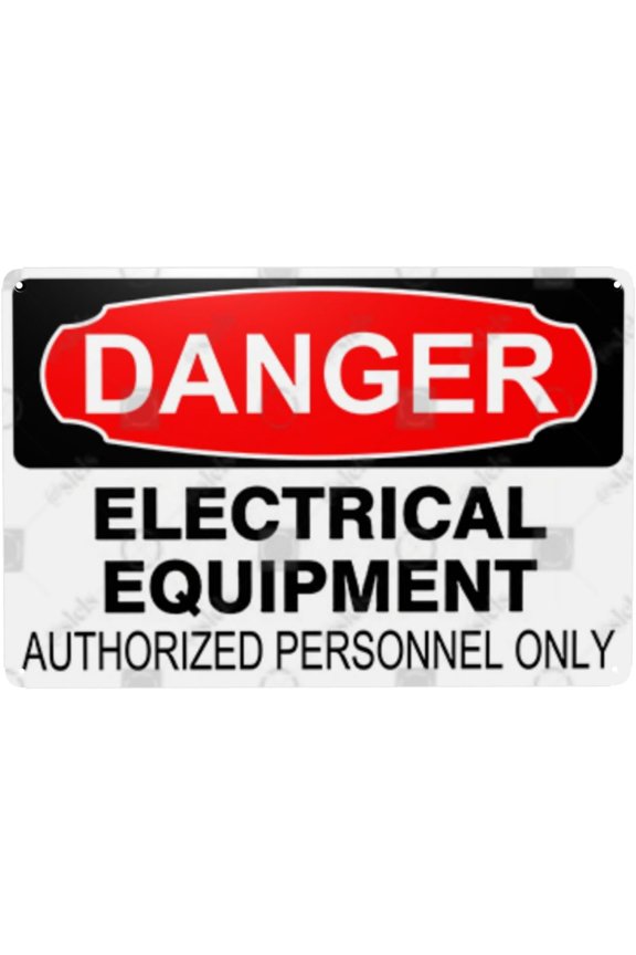 Metal Sign Decor, Danger Sign - ELECTRICAL EQUIPMENT AUTHORIZED PERSONNEL ONLY, Waterproof, Fade and Scratch Resistant, 8 x 12 Inch