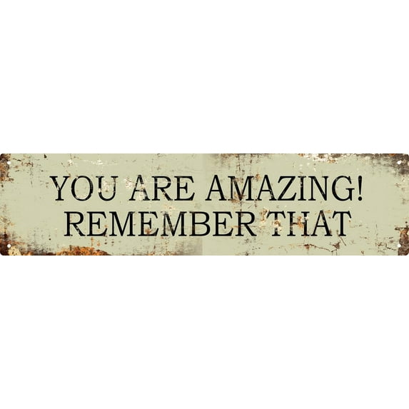Metal Sign Door Accessories Wall Decor Signs You Are Amazing Remember That Colorful Inspirational Quotes Motivational Front Saying For Classroom Bedroom Playroom Nursery Decor 4x16 In