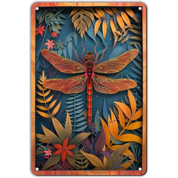 Metal Sign Dragonfly What If You Fly Vintage Sign Rerto Tin Sign Alumium Sign for Home Bar Office Outdoor Wall Decor 8x12 Inch