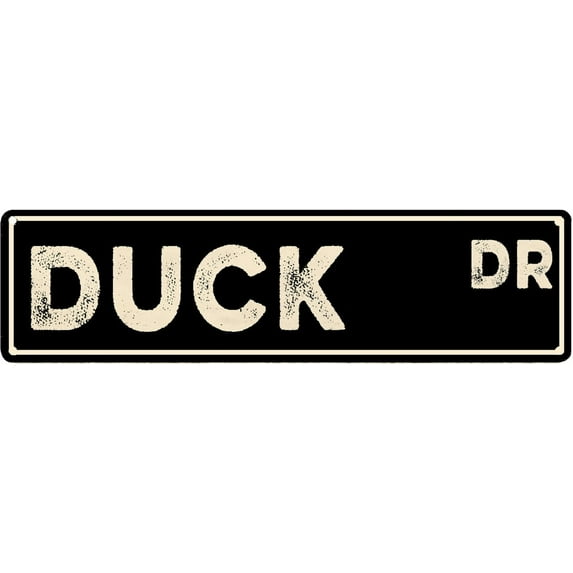 Metal Sign Duck Dr Vintage Signs Retro Tin Signs Art Plaque Aluminum Sign for Bedroom Kitchen Garden Wall Pub Club Coffee Hanging Sign Wall Decor or as a Unique Poster 4x16 Inch
