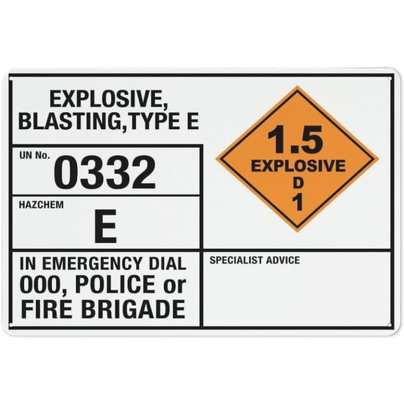 Metal Sign Explosive Blasting Type E 0332 E Emergency Information Sign 8"x12" Rustic Metal Tin, Home Outdoor Art Wall Decorations For Cafe Bar Kitchen, Explosive Emergency Marker