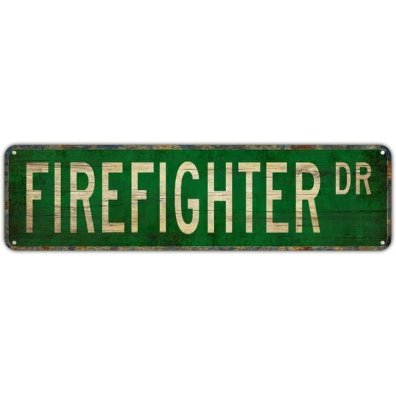 Metal Sign FIREFIGHTER DR Vintage Tin Signs Plaque for Bedroom Kitchen Garden Wall Bar Club Coffee Hanging Sign Home Decor 4"x16"