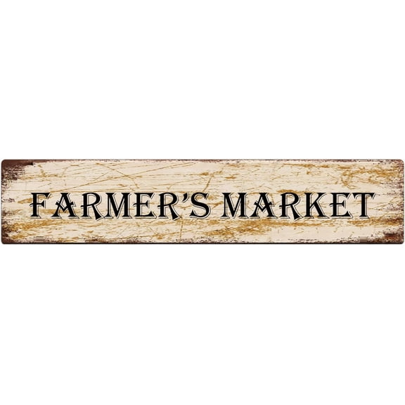 Metal Sign Farmer's Market Vintage Signs Retro Tin Signs Aluminum Sign for Kitchen Home Garden Wall Bar Cafe Decor 4x16 Inch