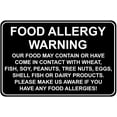 thumbnail image 1 of Metal Sign Food Allergy Warning Safety Signs Warning Sign Caution Aluminum Tin Sign Traffic Road Street Sign for Home Cafe Bar 8x12 Inches Indoor/Outdoor Use, 1 of 5