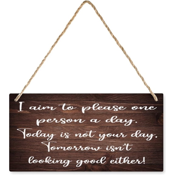 Metal Sign For Front Door I Aim To Please One Persona Day Metal Sign Printed Metal Plaque Decor,Farmhouse Kitchen Wall Decor Sign 8x12 Inch