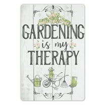 Metal Sign - Gardening is Therapy - (Not Printed on Wood) Durable Metal Sign - Use IndoorOutdoor - Makes a Great Garden Decor and Housewarming Gift Wall Decor For Home Bedroom Bar Country Garden