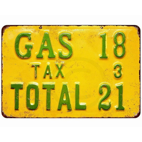Metal Sign Gas Price 21 Cents Vintage Look Reproduction SIZE: 8" x 12"