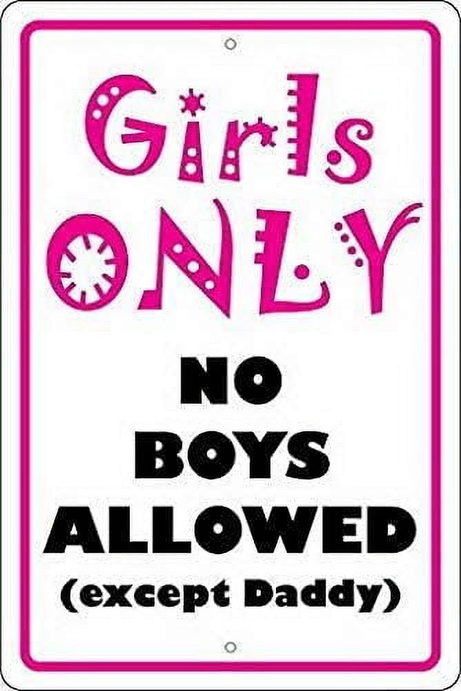 Girl Cave Except Daddy No Boys Allowed - 11.8"X 5" Oval Wooden Hanging Sign With Hooks, Retro Glow Neon Door Art Sign, Housewarming Gift For Women-1045054