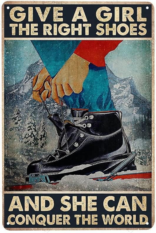 "Give A Girl The Right Shoes" Wall Art Print - 8x10 Unframed, Hand-Drawn Design, Gray Background, Printed On Photo Paper