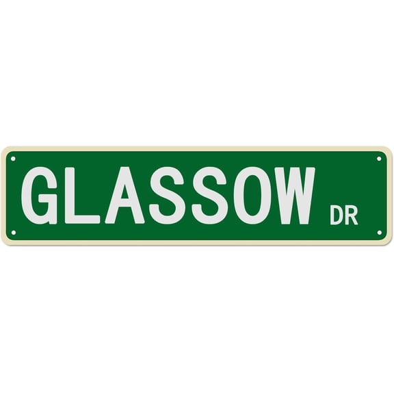 Metal Sign Glassow Dr Vintage Signs Retro Tin Signs Aluminum Sign Porch Sign Home Kitchen Bathroom Club Wall Yard Coffee Funny Decor 6x16 Inches