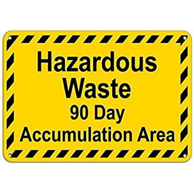 Metal Sign Great Aluminum Tin Sign 8X12 Inches Hazardous Waste Accumulation Area Hazardous Waste