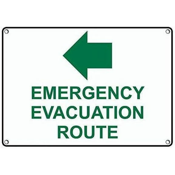 Metal Sign Great Aluminum Tin Sign Emergency Evacuation Route Left Arrow Sign 8 X 12 Inch