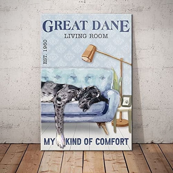 Metal Sign Great Dane Living Room Sign Retro Sign Vintage Aluminum Tin Signs for Kitchen Home Office Bar Cafe Decor 8x12 Inches