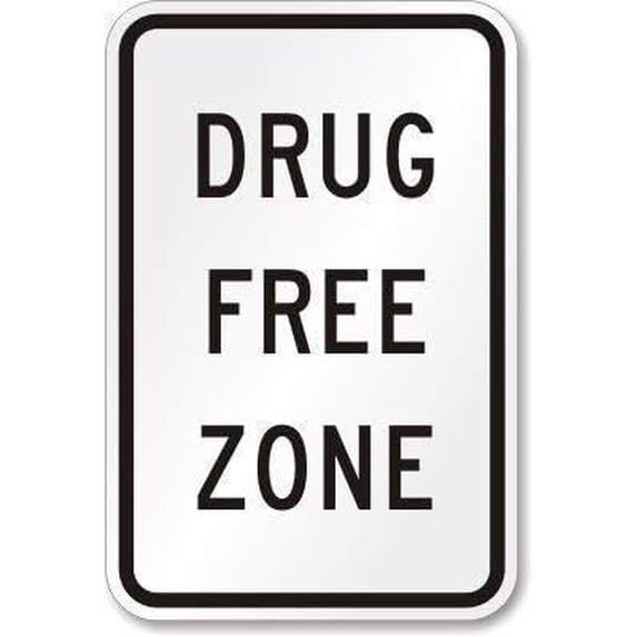 Metal Sign Great Tin Sign Drug Free Zone Sign inch inches 8 X 12 Inch ...