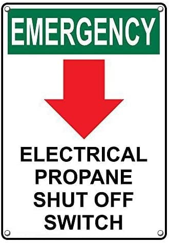 Metal Sign Great Tin Sign Emergency Electrical Propane Shut Off Switch ...