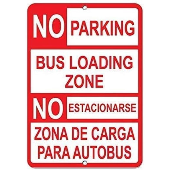 Metal Sign Great Tin Sign No Parking Bus Loading Zone Parking Sign 8 X 12 Inch