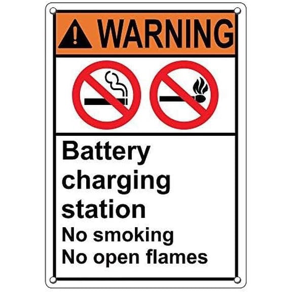 Metal Sign Great Tin Sign Warning Battery Charging Station No Smoking Sign 8 X 12 Inch