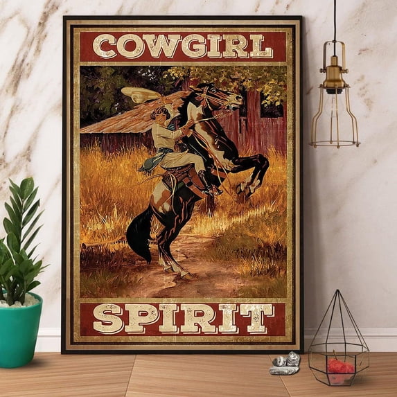 Metal Sign Horse Cowgirl Spirit Retro Signs Vintage Aluminum Tin Sign for Kitchen Home Office Cafe 8x12 Inches
