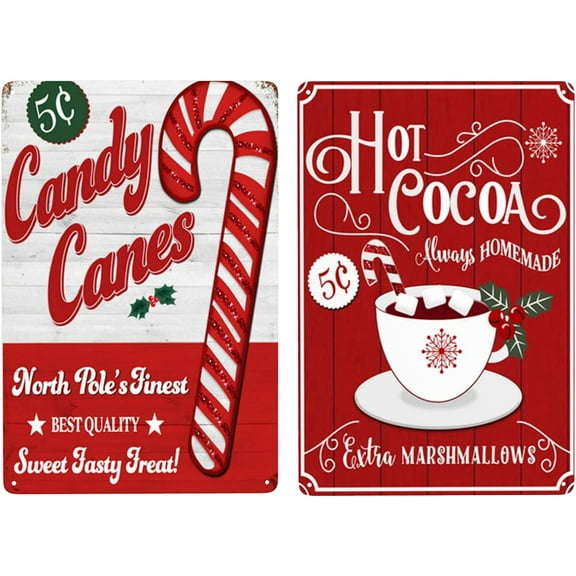 Metal Sign Hot Cocoa Served Here Plaque Outdoor Home Bar Street Wall Decor Decor Gift Tin Sign 8x12 Inch