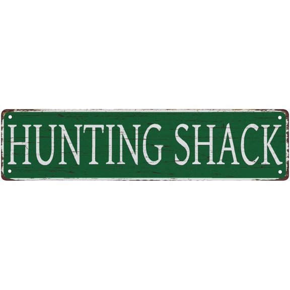 Metal Sign Hunting Shack Vintage Metal Sign Retro Metal Plaque Bar Pub Poster Wall Art Decor Tin Sign 4X16 In / 10X40 Cm