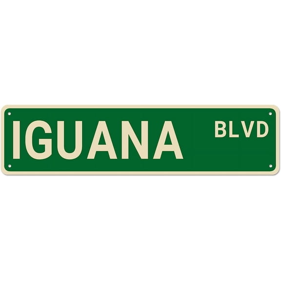 Metal Sign IGUANA BLVD Vintage Tin Signs Plaque for Bedroom Kitchen Garden Wall Bar Club Coffee Hanging Sign Home Decor 4"x16"